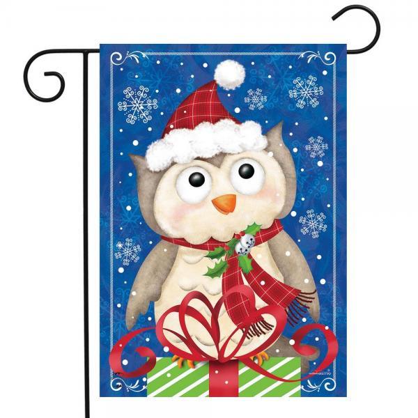 Christmas Owl Garden Flag
