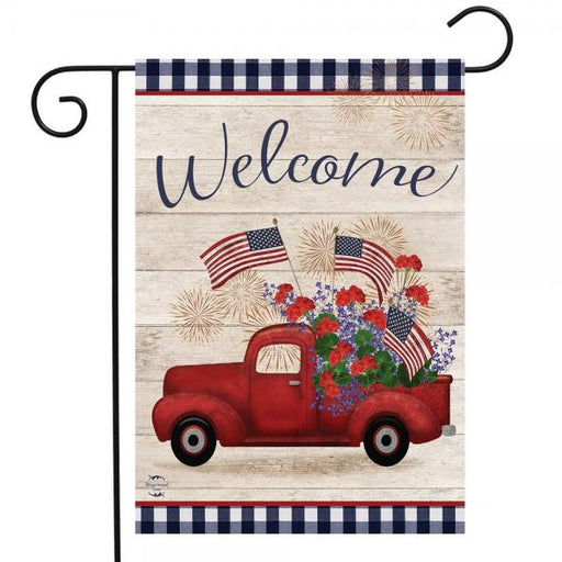 Stars and Stripes Truck Garden Flag