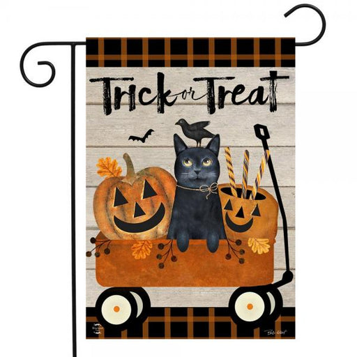 Trick Or Treat Wagon Garden Flag