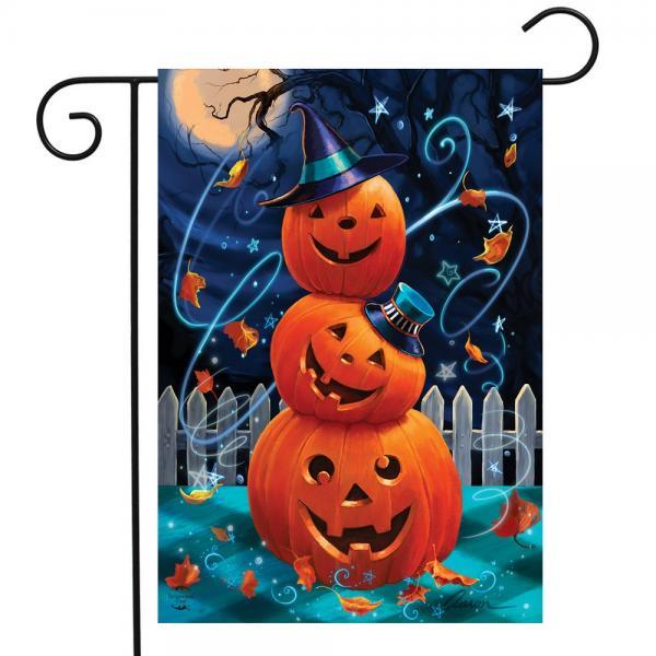Halloween Pumpkin Stack Garden Flag