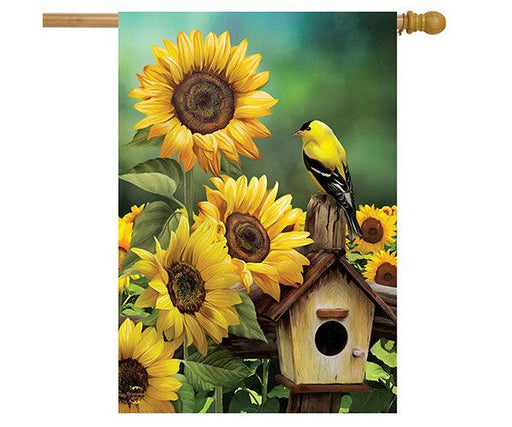 Goldfinch & Sunflowers House Flag