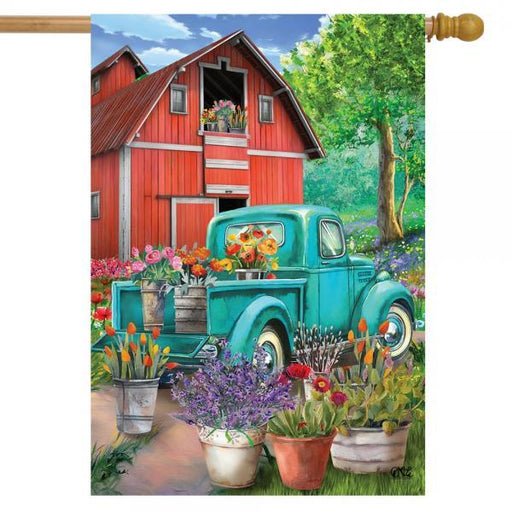 Farm In Spring House Flag