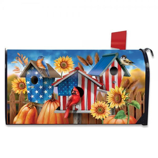 American Fall Birdhouses Mailbox Cover