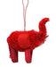 Red Elephant Brushart Ornament