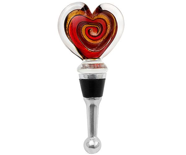 Glass Verona Heart Bottle Stopper