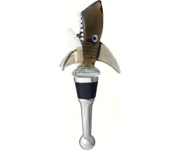 Glass Shark Head Bottle Stopper