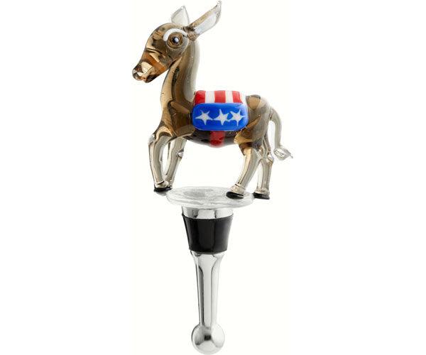 Glass Democrat Donkey Bottle Stopper