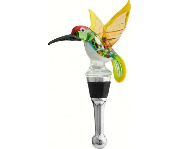 Glass Spring Hummingbird Bottle Stopper
