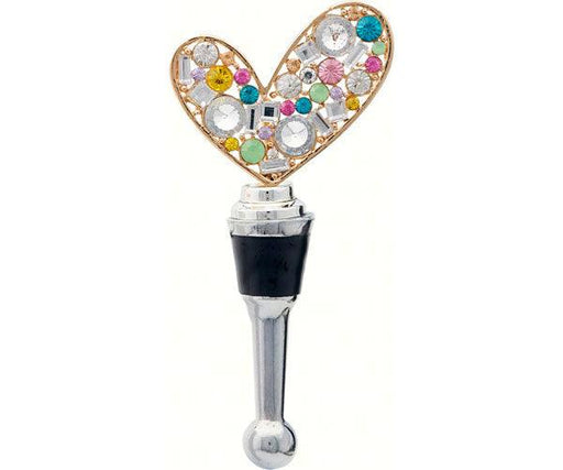 Bottle Stopper - Heart with Stones