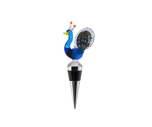 Glass Bottler Stopper Peacock