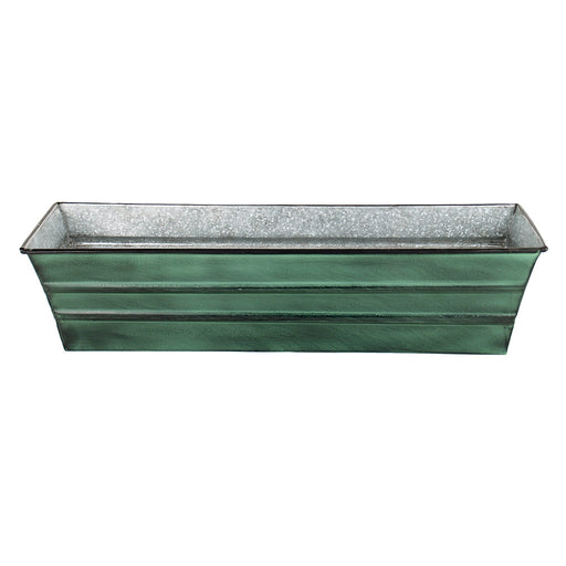 Achla Designs Galvanized Steel Flower Box Planter, Green, Small 