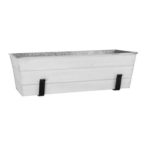 Achla Designs Medium White Flower Box with Wall Brackets