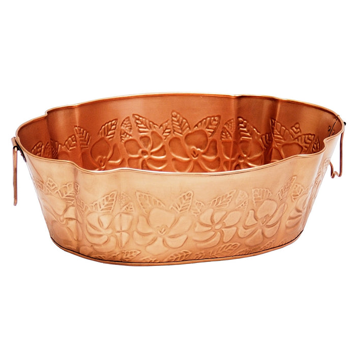 Achla Designs Oval Embossed Copper Plated Tub