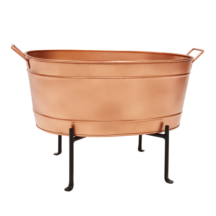 Achla Designs Oval Copper Tub with Folding Stand