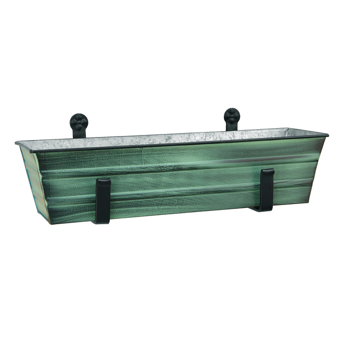 Achla Designs Small Green Flower Box with Wall Brackets