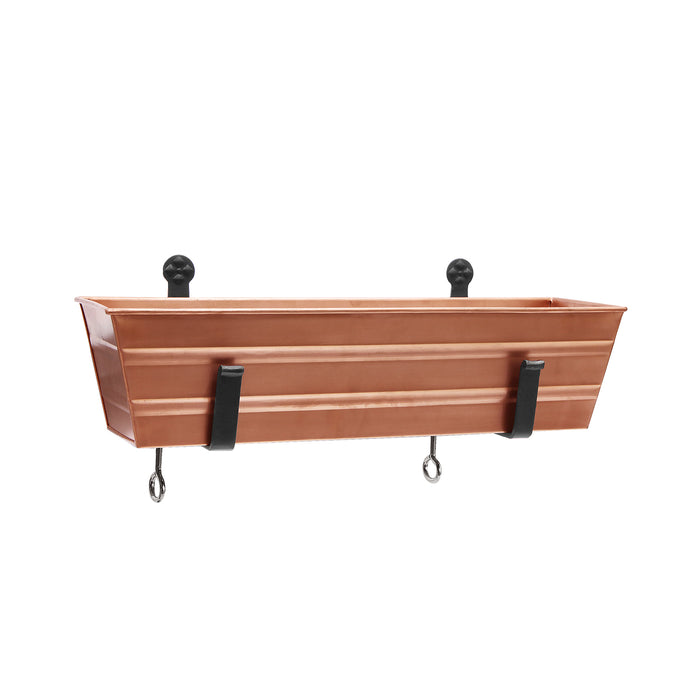 Achla Designs Small Copper Flower Box with Clamp-On Brackets