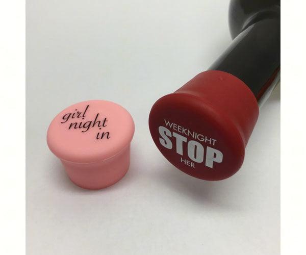 CapaBunga Stop and Girls Night In Reusable Silicone Wine Bottle Cap