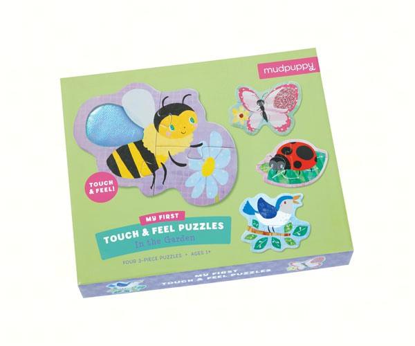 In the Garden Touch & Feel Four 3 Piece Puzzles