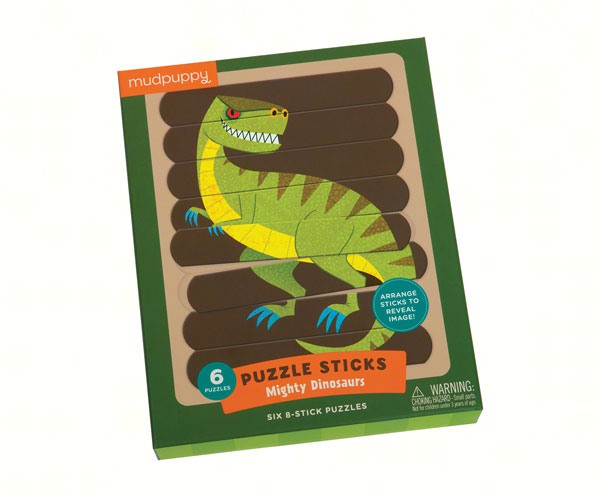 Mighty Dinosaurs Puzzle Sticks Six 8 Piece Puzzles