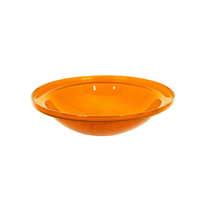 Achla Designs Crackle Glass Bowl, 12-in, Mandarin