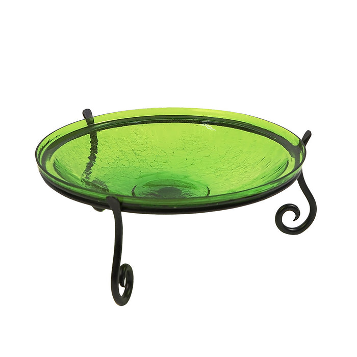 Achla Designs 14 Inch Fern Green Crackle Birdbath with Short Stand II