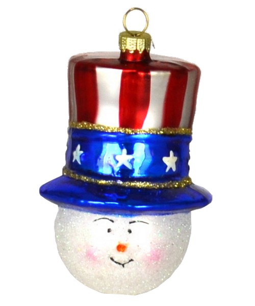 Patriotic Snowman Ornament