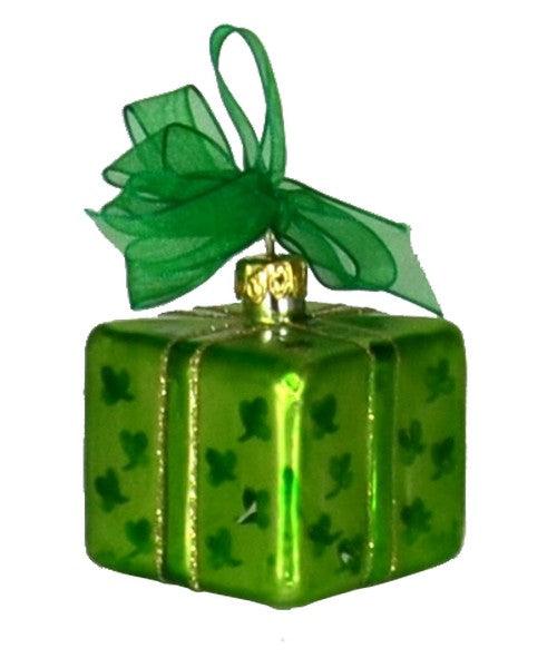 Christmas Surprise Square Shamrocks Ornament