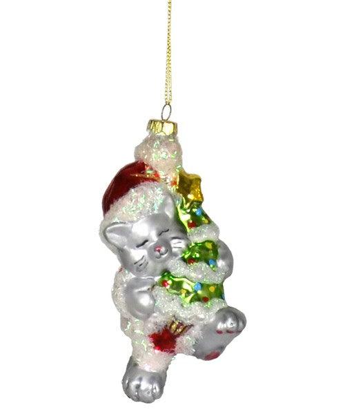 Kitty's Christmas Gray Ornament