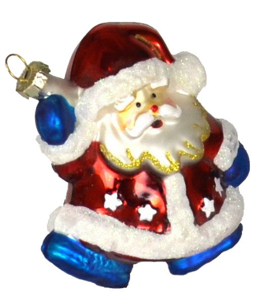 Red White and Blue Santa Ornament