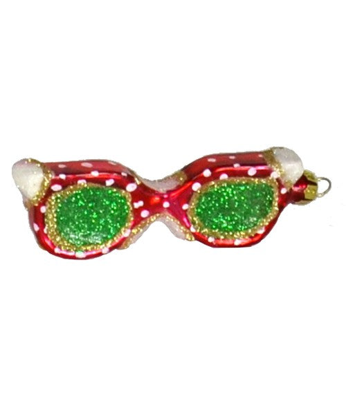 Sunglasses Red with White Polka dot Ornament