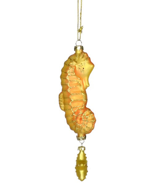 Twinkle Seahorse Gold and Orange Ornament