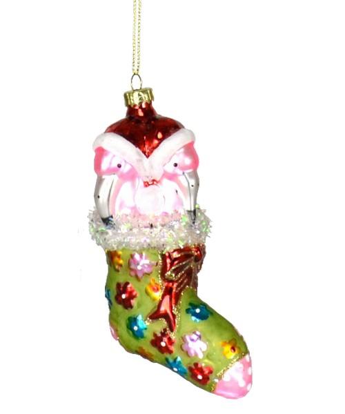 Flamingo Stocking Stuffers Lime Ornament