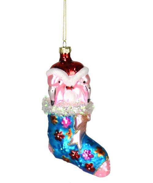 Flamingo stocking stuffers Blue Ornament