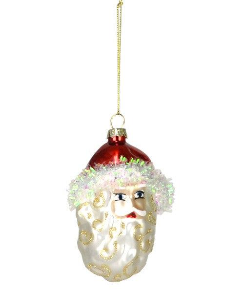 Holly Berry Santa Ornament