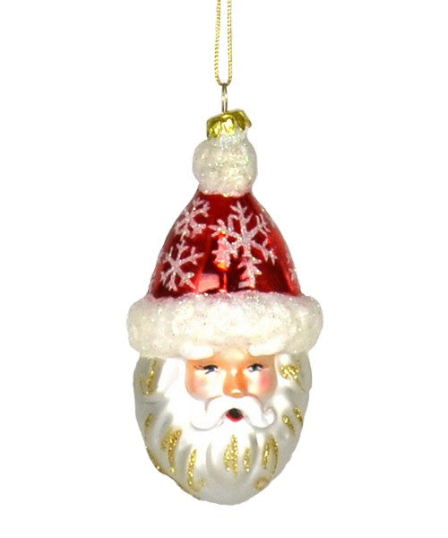 Snowflake Santa Red Ornament