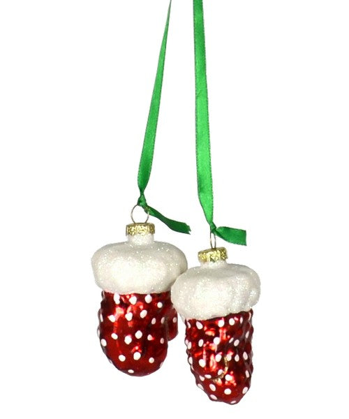 Mittens Red Polka Dot Ornament