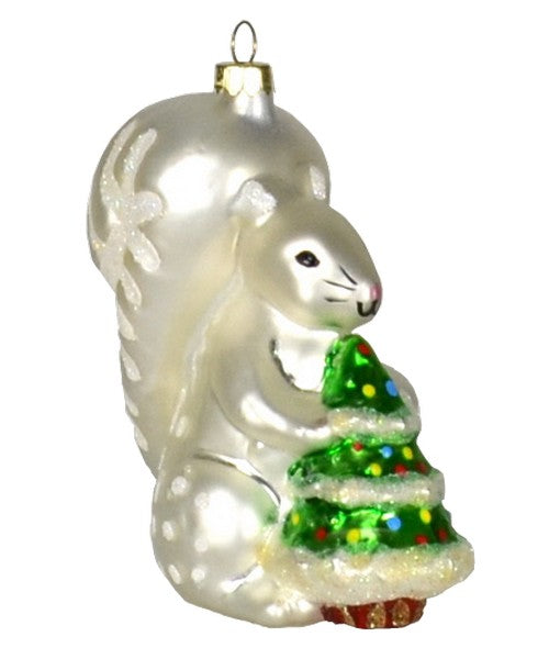 White Squirrel Brown Eyes Ornament