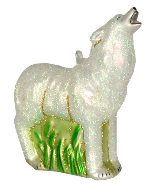 Howling Arctic Wolf Ornament