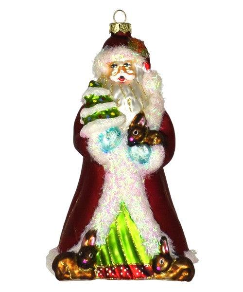 Father Christmas with Bunnies Ornament