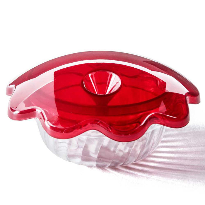 CLEAR CUP W/RED HUMMINGBIRD TOP