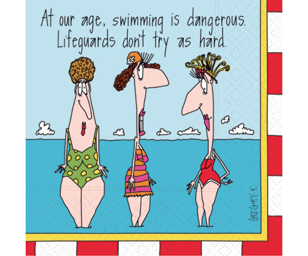 Swimming is Dangerous Cocktail Napkins