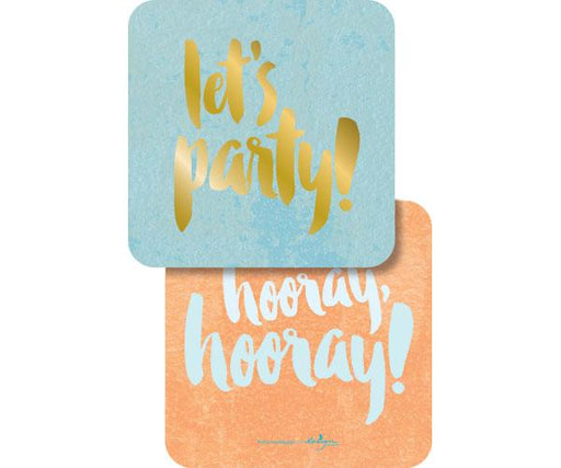 Let's Party - Pink Paper Coasters