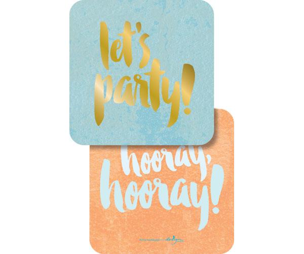 Let's Party - Pink Paper Coasters