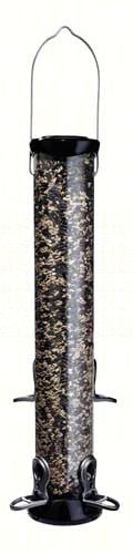 ONYX 2.75 in dia. 18 in Tube 4 port Sunflower/Mixed Seed Feeder withremovable Base