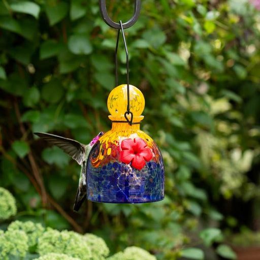 LunaLite  Bell Hummingbird Feeder - Orange/Blue