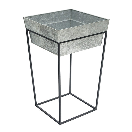Achla Designs Arne Plant Stand, 22"H with Deep Galvanized Tray