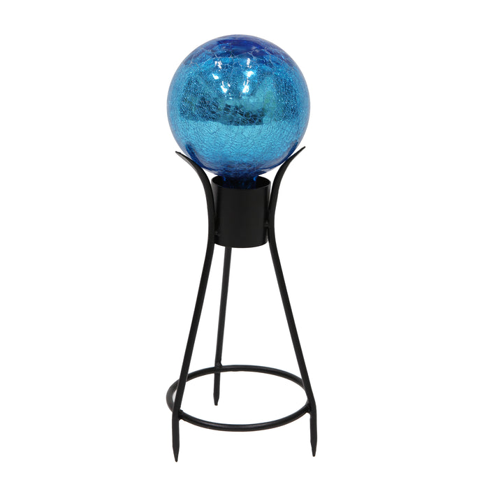 Achla Designs 6" Teal Crackle Glass Gazing Globe with Stand