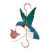 Stained Glass Hummingbird with Pink Flower Hook