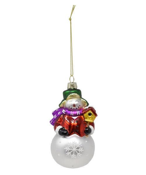 Bird Loving Snowman Ornament