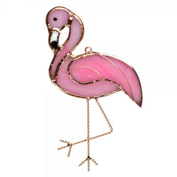 Stained Glass Flamingo Suncatcher